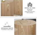 Nesting Coffee Table Set of 2, Modern Round Coffee Table with Non-Slip Feet, Oak Wooden Circle Accent Tables for Small Spaces Living Room Bedroom Balcony Office Drum Side Table by CozyNest Decor
