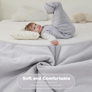 Mosebears Unisex Baby Sleep Sack 1.0 TOG, Supersoft Rayon Made from Bamboo Wearable Blanket with 2-Way Zipper (Light Grey,0-6 Months) by TinyTreasures Baby Boutique