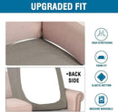 H.VERSAILTEX Super Stretch Individual Chaise Cover Sectional Couch Covers for L Shaped Sofa Both Left/Right Featuring Thick Jacquard Textured Twill Fabric (1 Piece Chaise Cover Large, Taupe) by CozyNest Decor