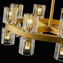 Gold Chandelier Light Fixture Kitchen and Dining, 16-Lights Modern Chandeliers for Dining Room, 18" Farmhouse Kitchen Pendant Lights Over Table, Crystal Wagon Wheel Chandelier(Bulbs Included) by CozyNest Decor