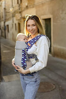 Beco Gemini Baby Carrier from Newborn to Toddler - Certified Ergonomic Newborn Baby Carrier for Infants and Children of 7-35 lbs - M Shape, Adjustable Seat, Breathable 3D Mesh (Cool Rain Drops) by TinyTreasures Baby Boutique