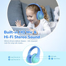 EarFun K4 Kids Bluetooth Headphones, Wireless Headphones with LED Lights, 74/85/94dBA Volume Limited, Built-in Mic, 90H Playtime, Bluetooth 5.4 Over Ear Headphone for iPad/Tablet/PC/School (Green) by TinyTreasures Baby Boutique