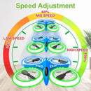 Dwi Dowellin 4.9 Inch Mini Drone for Kids LED Night Lights One Key Take Off Landing Flips RC Remote Control Small Flying Toys Drones for Beginners Boys and Girls Adults Nano Quadcopter, Blue by TinyTreasures Baby Boutique
