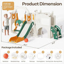 Mloong 12 in 1 Toddler Slide and Swing Set, Kids Slide for Toddlers 1-3 Years Old, Baby Playset Indoor Outdoor with Basketball Hoop Drawing Golf(Yellow & Green)(82×67×41in) by TinyTreasures Baby Boutique