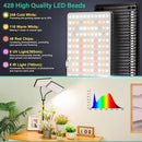 2024 Upgraded Desk Grow Lights for Indoor Plants, Dual-Head 428 LED Tabletop Full Spectrum Grow Light, with 3/6/12H Timer, 6 Brightness Levels, 3 Lighting Modes, Height Adjustable for 10-26 inches by GreenHaven Gardens