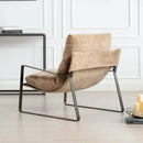 DUOMAY Mid-Century Accent Chair Armchair, Comfy Chenille Leisure Chair Lazy Chair with Brozen Metal Leg for Living Room Bedroom Office Apartment, Khaki by CozyNest Decor