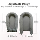 Deluxe Infant Lounger, Baby Nest Cover for Baby Girls & Boys, Newborn Essentials for Baby 0-12 Months, 100% Cotton(Gray) by TinyTreasures Baby Boutique