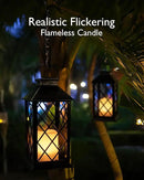 Homemory Solar Lanterns Outdoor Waterproof Hanging with Flickering Flameless Candles, 2 Pack Garden Outdoor Lantern Decorative for Patio Front Porch Backyard Balcony Cabin Outside (Bronze) by CozyNest Decor