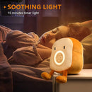 QANYI Plush Toy Night Light Alarm Clock for Kids, Multiin-one Cozy Toast Plushies Bed Clock with Dual Alarm and Snooze, Dimmable Bed Lamp Birthday Gifts Ideal for Children Teens Girls Boys Women by TinyTreasures Baby Boutique
