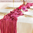 Hot Pink 6 Pack Cheesecloth Table Runner 10FT Boho Fabric Rustic Cheese Cloth Table Runner for Wedding 20 x 120 Inch Long Bridal Shower Baby Shower Gauze Sheer Birthday Party Table Decorations by CozyNest Decor