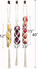 Decocove Hanging Fruit Basket - Boho Basket for Potato, Onion and Fruit Storage - Boho Wall Hanging Decor for Kitchen - Macrame Wall Hanging Basket - Set of 3 by CozyNest Decor