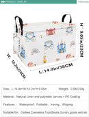 FANKANG Storage Bins, Nursery Hamper Canvas Laundry Basket Foldable with Waterproof PE Coating Large Storage Baskets for Kids Boys and Girls, Office, Bedroom, Clothes,Toys(Rec-castle carriage ） by TinyTreasures Baby Boutique