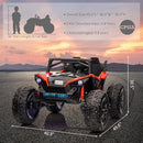 2 Seaters 24V Ride on UTV with Remote Control,10AH Battery, 400W Powerful Motors with 17" EVA Wheels, 20.5“ Seat Width Electric Ride Toy with Metal Suspension,LED Lights,Music,Horn (Red) by TinyTreasures Baby Boutique