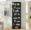 71 Inch Tall 8-Shelf Bookcase, Wood Bookshelf Storage Organizer Adjustable Shelf for Home Office Living Room, Converts into Two 4-Shelf Bookshelves, Black by CozyNest Decor