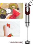 MegaWise Pro Titanium Reinforced 3-in-1 Immersion Corded Hand Blender, Powerful MOTOR with 80% Sharper Blades, 12-Speed Corded Blender, IncludingWhisk and Milk Frother (3-in 1 Red) by TinyTreasures Baby Boutique