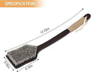 Back Scrubber Shower Brush,Dry Brushing Body Brush with 17.7 Inch Curved Long Handle, Natural Bristles for Lymphatic Drainage, Soft & Stiff Bristles Available (Medium-Soft Horsehair) by CozyNest Decor