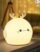 Night Light Kids, Cute Soft Glow Protect Eyes Deer Night Light Lamp with 30mins Timer Rechargeable Nightlight for Kids Children Women Girls Toddler Bedroom Bedside Livingroom by TinyTreasures Baby Boutique