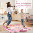 GirlsHome Dance Mat - Unicorn Toys for Girls Electronic Dance Pad with 5 Game Modes, Built-In Music, Touch Sensitive Light Up LED Kids Musical Mat, Christmas & Birthday Gift for Toddler Girls 3-12 by TinyTreasures Baby Boutique