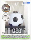 LEXiBOOK - Soccer Ball Digital Alarm Clock with Night Light Snooze, Clock, Luminous Soccer Ball, Black Colour - RL800FO by TinyTreasures Baby Boutique