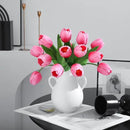 Pink Artificial Tulips, 2 Bundles 14Pcs, Fake Tulips Artificial Flowers, 2 x 2.4 Inch Large Flower Head Big Tulip, Easter Valentine's Day Mother's Day Home Decoration Flowers by CozyNest Decor