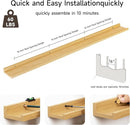 Floating Picture Ledge Shelves for Wall Set of 2, 72 Inches Picture Ledge Shelf with Long Large Nursery Book Shelf for Toys Storage Kids Bookshelf Wall Mounted Living Room Bedroom Decor Frames, Oak by TinyTreasures Baby Boutique