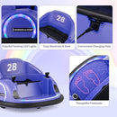 GLACER 12V Bumper Car, Electric Kids Bumper Car w/Parental Remote, 3-Speed, 360°Spin, Music, LED Light, Battery Ride on Bumper Car w/Dual Joysticks, Baby Bumper Car for Toddlers 18 Months+ (Purple) by TinyTreasures Baby Boutique