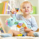 LIGHTDESIRE Baby Toys Musical Seahorse,Infant Stuffed Animal Toys with Crinkle and Rattles,Soft Sensory Toys with Textures for Tummy Time Newborn Boys Girls 0 3 6 12 Months(Blue) by TinyTreasures Baby Boutique