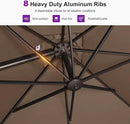 PURPLE LEAF 10 Feet Patio Cantilever Umbrella Square Outdoor Umbrella with 360° Rotation and Aluminum Offset Hanging for Garden Backyard Pool, Taupe by GreenHaven Gardens