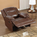 EBELLO Genuine Leather Manual Recliner Chair, Reclining Sofa Chair Couch for Living Room, Bedroom Furniture, Meeting Room, Brown by CozyNest Decor