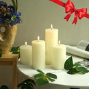 LUSHABOR Flameless Candles, 4 Pack Battery Operated Candles with Remote, Real Wax LED Fake Candles with Timer Flickering for Christmas Wedding Home Party D3 H 5" 6" 7" 9" Ivory by CozyNest Decor