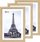 VCK 13x19 Oak Wood Frame for Poster & Picture, Natural Solid Wood Photo Frames 3 Pack, Wall Gallery Frame by CozyNest Decor
