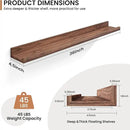 Fun Memories Picture Ledge Shelves Set of 2, 36 Inch Rustic Wall Mounted Floating Shelves with Lip for Home Storage and Décor in Bathroom, Kitchen, Nursery, Bedroom, Living Room, Walnut by CozyNest Decor