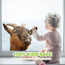 Smiling Goat Window Stickers Decor Funny Wall Stickers Peel and Stick Cute Goat Animals Wall Decals Removable Funny Goat Wall Window Decor for Farmhouse Kitchen Door Closet by CozyNest Decor