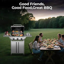 R.W.FLAME Stainless Steel Propane Gas Grill, 3 Burner 24000BTU BBQ Grills, Foldable Side Table, Enamel Wire Grate, Removable Grease Tray, Barbecue Grill for Outdoor Cooking, Backyard, Patio, Deck by GreenHaven Gardens