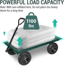 Taifa Heavy Duty 1100 Lbs Capacity Steel Garden Cart with 11.5 inch Tire, Removable Side Panels Turn Into Flatbed, Utility Cart for Yard Lawn and Farm, Metal Wagon with 180° Rotating Handle, Black by GreenHaven Gardens