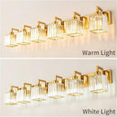 Modern Crystal Bathroom Vanity Light - 6-Lights Gold Brushed Brass Finish Wall Lamp by CozyNest Decor