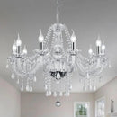 Modern Elegant 10 Lights K9 Crystal Glass Chandelier Silver Pendant Ceiling Lighting European Style for Dining Living Room Bedroom Transparent, 10 E12 Bulbs Required by CozyNest Decor