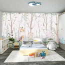 WFBHUA-Kids Tree Wallpaper Cute Animals Plants Bird Wall Decor Mural for Nursery Boys Girls Bedroom Room (Not Peel and Stick) by CozyNest Decor