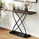 BECHAEO Farmhouse Narrow Console Table for Living Room, 47.4" Rustic Narrow Entryway Table, Sofa Tables Behind The Couch, Industrial Wooden Accent Tables for Hallway, Foyer Walnut by CozyNest Decor