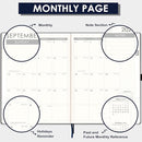 Planner 2025-2026 - 2025-2026 Planner Weekly and Monthly, Jul. 2025 - Jun. 2026, 8.5" x 11", Leather Cover Planners with Thick Paper, Back Pocket with Notes Pages - Grey by TinyTreasures Baby Boutique