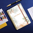 Daily Planner Undated - A5 To Do List Notebook Hourly Schedules, Spiral Appointment Planner for Women and Men, PVC Hardcover, Inner Pocket, Elastic Closure, 5.8" x 8.3", Rose Leaf by TinyTreasures Baby Boutique