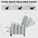 UIXE Pushback Recliner Chair, Fabric Armchair Push Back Accent Chair for Living Room, Rivet Trim Club Arm Chair Overstuffed Home Theater Single Sofa Bedroom Reading Seat with Footrest - Stripe Blue by CozyNest Decor