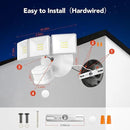OREiN 3500LM/26W Flood Lights Outdoor, 240°/40FT Motion Sensor Outdoor Lights Dusk to Dawn Security Lights IP65 Waterproof 3 Modes for Outside 3500SQ.FT Front Door, Garage, White (Hardwired) by GreenHaven Gardens