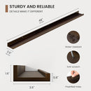 Picture Ledge Shelf, Solid Pine Wood Floating Shelves Set of 2, 48 Inches Nursery Book Shelves for Toys Storage, Kids Bookshelf Wall Mounted for Living Room Bedroom Decor Books Photo Frames, Walnut by TinyTreasures Baby Boutique