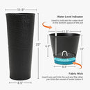 Worth Garden 2-Pack 25" H. Metal Planter with 2X Inside Pots - Hand-Hammered Texture Tall Tapered Plant Pots - Large Handcrafted Flower Pot for Indoor Outdoor, Deck, Patio, Front Porch (Black) by CozyNest Decor