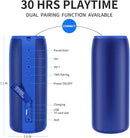Bluetooth Speaker,MusiBaby M88 Speakers,Dual Pairing, Bluetooth 5.3,Loud Stereo Sound,Booming Bass,30H Playtime for Home& Outdoor Party,Beach,Portable Speaker,Gifts(Blue) by TinyTreasures Baby Boutique