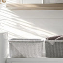 La Jolie Maison Blended Fabric Storage Baskets Set of 2, Rectangle Knitted Baskets for Organizing, Boho Decorative Baskets, Durable Finish, Grey by CozyNest Decor