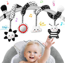 Car Seat Toys Hanging and Stroller Toys for Babies 0-6 Months，High Contrast Baby Toys for Newborn 0 3 Months Brain Development,Black and White Baby Toys for Crib Mobile，Infant Ideal Gift by TinyTreasures Baby Boutique