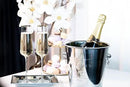 Gold Rim Champagne Gift Glasses | Set of 2 | Crystal Square Toasting Flutes for Bride and Groom, Wedding, Anniversary, Birthday | Elegant Long Stemmed Glassware for Sparkling Wine, Prosecco by CozyNest Decor
