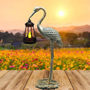 Solar Garden Statue Crane Figurine, Outdoor Hanging Solar Lanterns, Blue Heron Sculpture Statue for Patio, Yard, Lawn, Porch, Garden Decor for Outside Gifts for Christmas Mom, Women, Mother's Day by GreenHaven Gardens